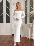 Off shoulder mesh maxi dress - View 30 | WEUXS