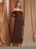 Off shoulder mesh maxi dress - View 11 | WEUXS