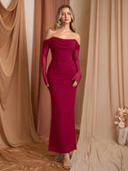 Off shoulder mesh maxi dress - View 13 | WEUXS