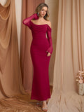 Off shoulder mesh maxi dress - View 15 | WEUXS