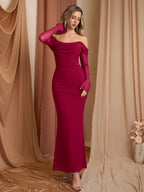 Off shoulder mesh maxi dress - View 15 | WEUXS