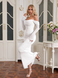 Off shoulder mesh maxi dress - View 27 | WEUXS