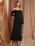 Off shoulder mesh maxi dress - View 22 | WEUXS