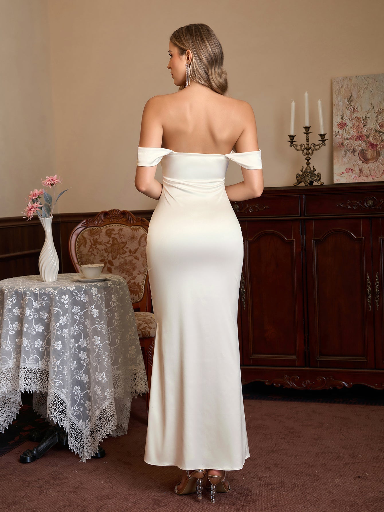 Long satin mermaid dress - View 14 | WEUXS
