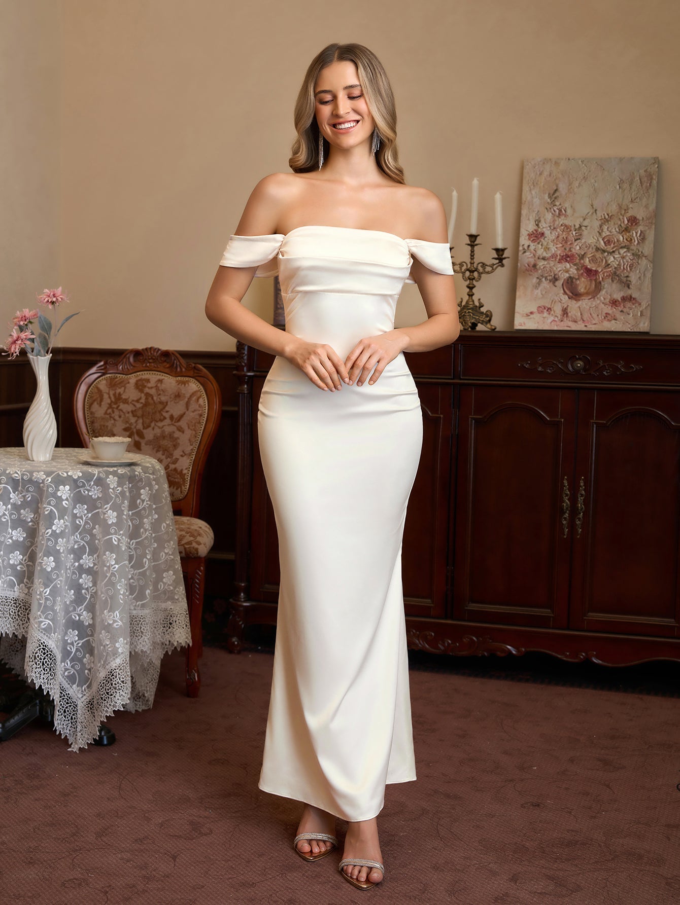 Long satin mermaid dress - View 18 | WEUXS