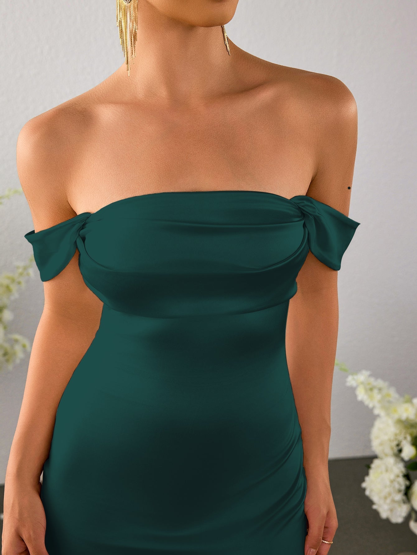 Long satin mermaid dress - View 12 | WEUXS