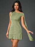 Asymmetrical hem solid dress - View 6 | WEUXS