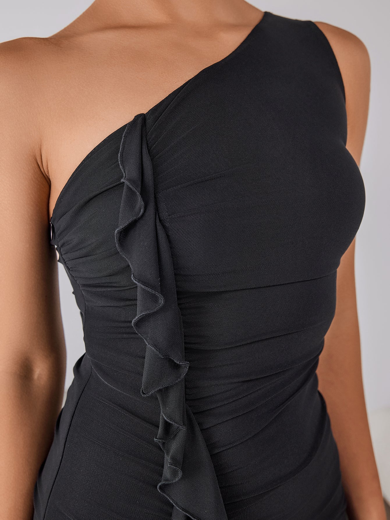 One Shoulder Asymmetrical Hem Dress - View 6 | WEUXS