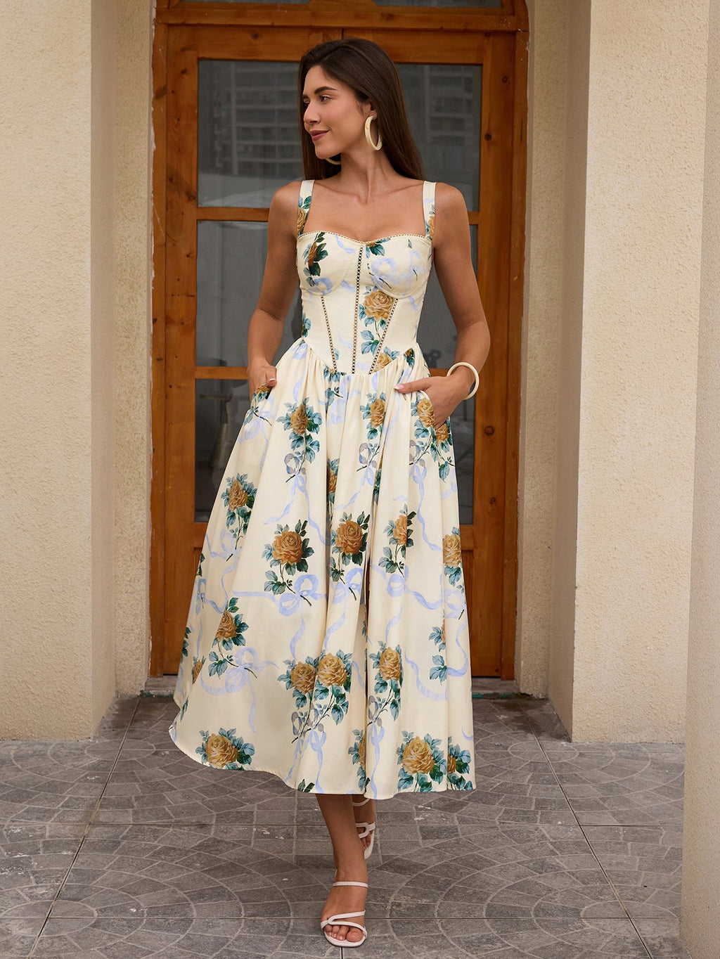 Floral print midi dress - View 22 | WEUXS