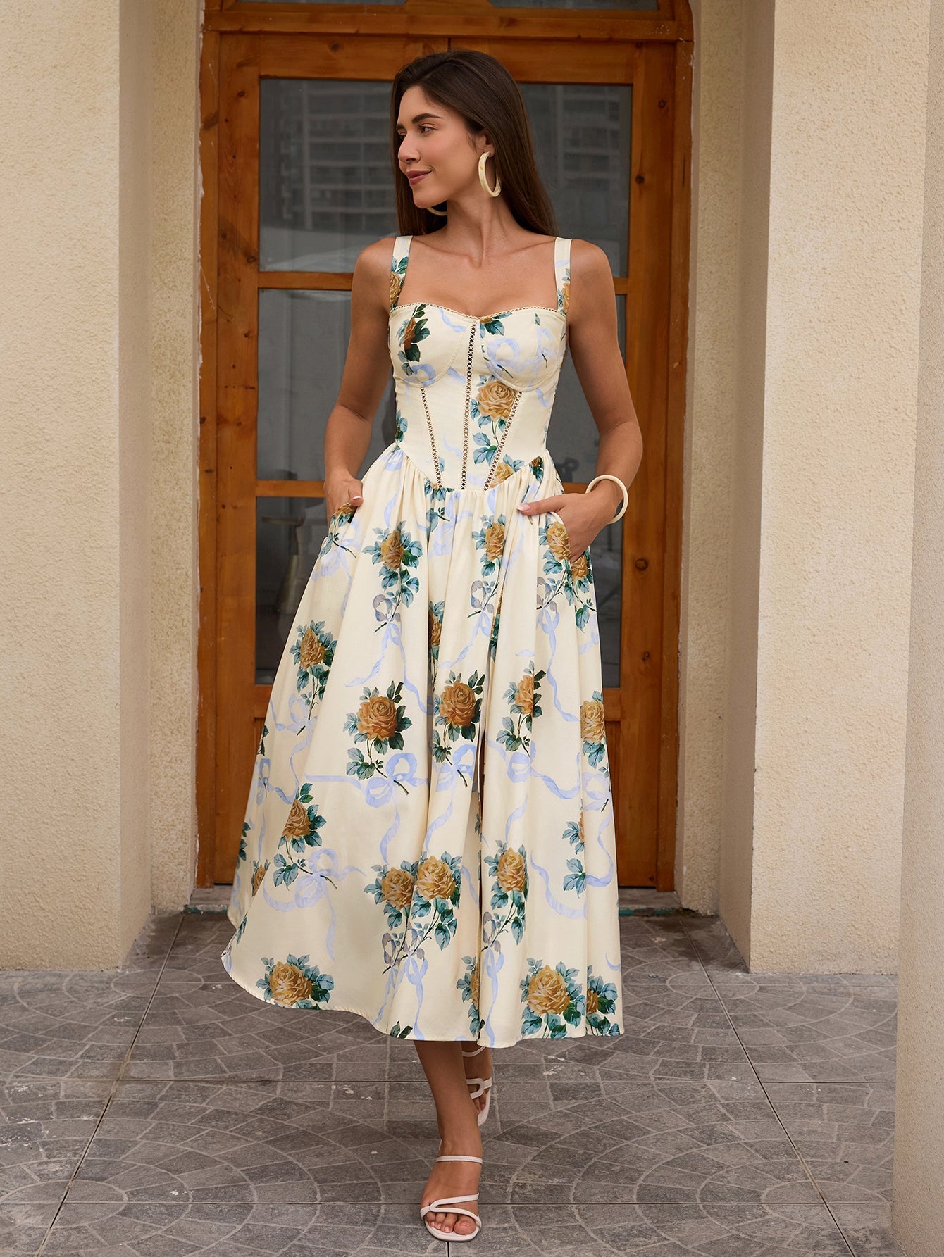 Floral print midi dress - View 22 | WEUXS