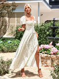 Floral print maxi dress with puff sleeves - View 17 | WEUXS