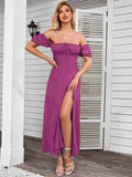 Puff Sleeve Square Neck Maxi Dress - View 47 | WEUXS