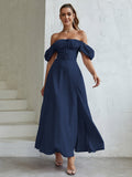 Puff Sleeve Square Neck Maxi Dress - View 65 | WEUXS