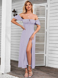 Puff Sleeve Square Neck Maxi Dress - View 53 | WEUXS