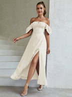 Puff Sleeve Square Neck Maxi Dress - View 55 | WEUXS