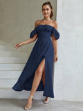 Puff Sleeve Square Neck Maxi Dress - View 61 | WEUXS