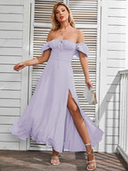 Puff Sleeve Square Neck Maxi Dress - View 49 | WEUXS
