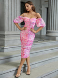 Floral puff sleeve maxi dress - View 6 | WEUXS