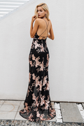 Sequin Halter Backless Split Cocktail Dress - Dress In Beauty