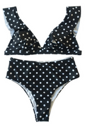 Polka Dot High Waist Ruffle Bikini - Dress In Beauty