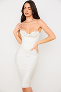 Absolute Elegance Satin Corset Midi Dress - Dress In Beauty