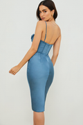 Absolute Elegance Satin Corset Midi Dress - Dress In Beauty