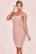 Mesh Strapless Corset Dress - Dress In Beauty