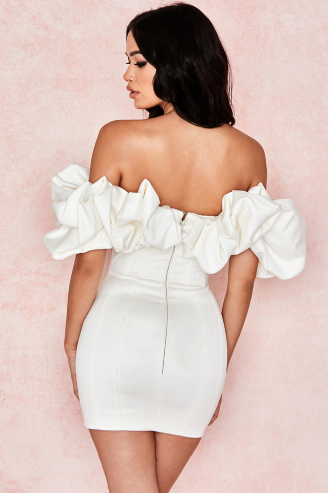 Satin Ruffle Strapless Dress - Dress In Beauty