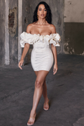 Satin Ruffle Strapless Dress - Dress In Beauty