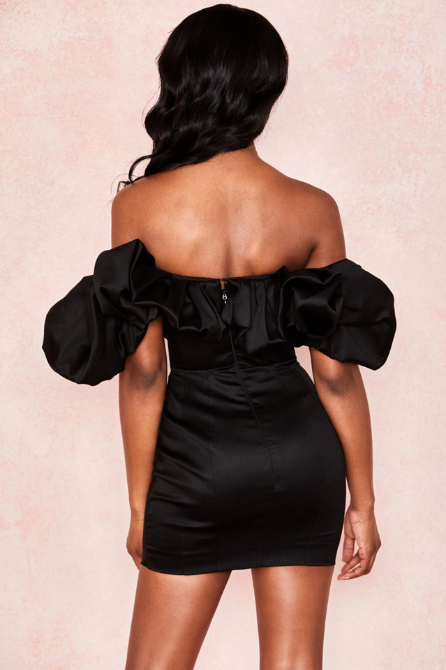 Satin Ruffle Strapless Dress - Dress In Beauty