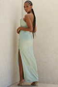 Satin Strapless Corset Maxi Dress - Dress In Beauty