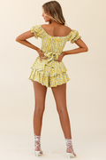 Off Shoulder Tie Back Romper - Dress In Beauty