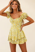 Off Shoulder Tie Back Romper - Dress In Beauty
