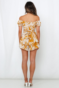 Off Shoulder Tie Back Romper - Dress In Beauty