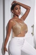 Rhinestone Crop Cami Top - Dress In Beauty