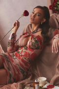 Rose Print Corset Mini Dress - Dress In Beauty