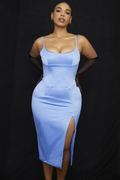 Satin Pleated Corset Midi Dress - Dress In Beauty