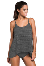 Solid Color Lace Tankini Set - WEUXS