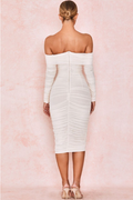 Ruched Off Shoulder Midi Dress | Dress In Beauty