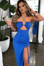 Athina Halter Neck Maxi Dress - View 7 | WEUXS