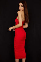 Asymmetric One-Shoulder Midi Dress - View 9 | WEUXS