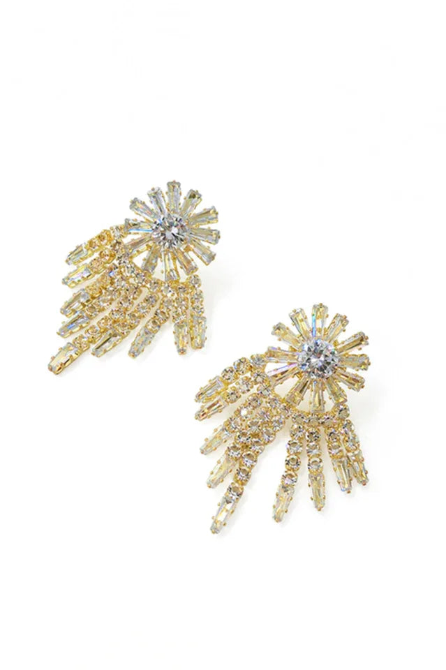 Baroque dangle earrings with cubic zirconia - View 7 | WEUXS