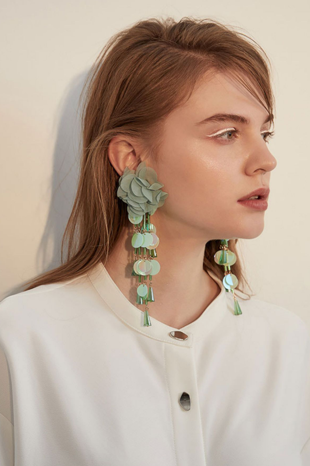 Flower Sequin Earrings | Dress In Beauty