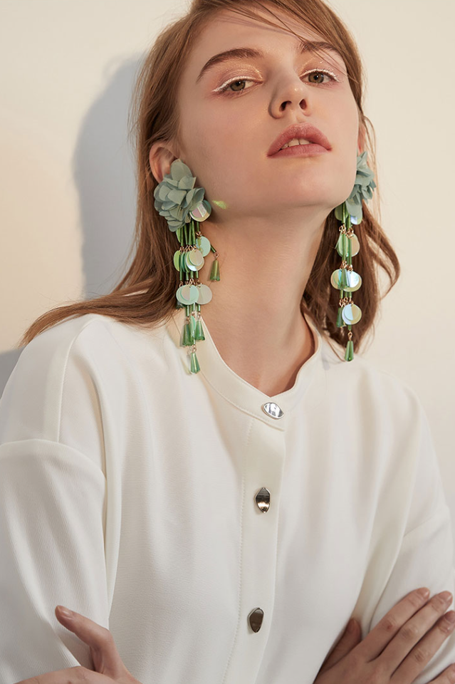 Flower Sequin Earrings | Dress In Beauty