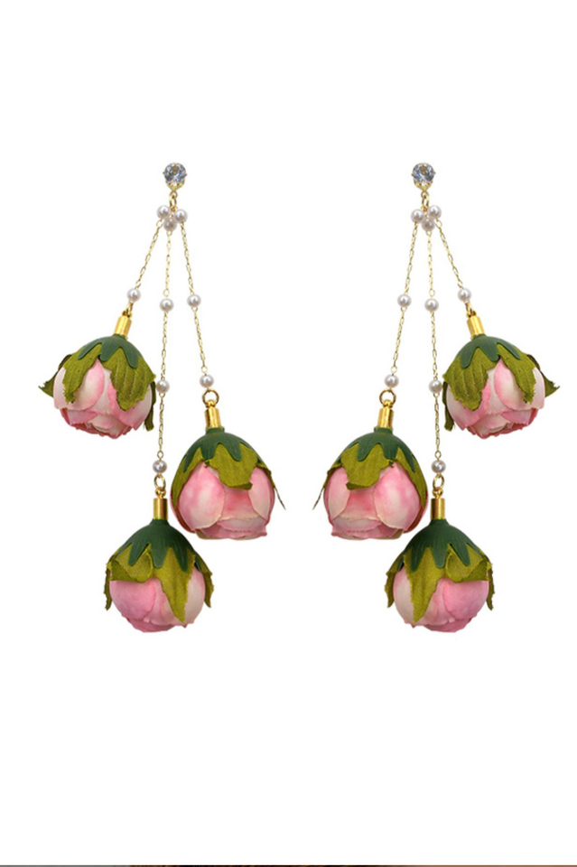 Rose Tassel Earrings | Dress In Beauty