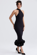 Black Peplum Midi Dress | Dress In Beauty