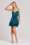 Yvonne Sequin Feather Cocktail Dress | Dress In Beauty