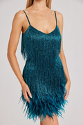 Yvonne Sequin Feather Cocktail Dress | Dress In Beauty