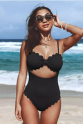 Knotted Scalloped One Piece Swimsuit | Dress In Beauty
