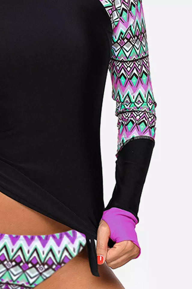 Vansa Printed Long Sleeve Swimsuit Set | Dress In Beauty